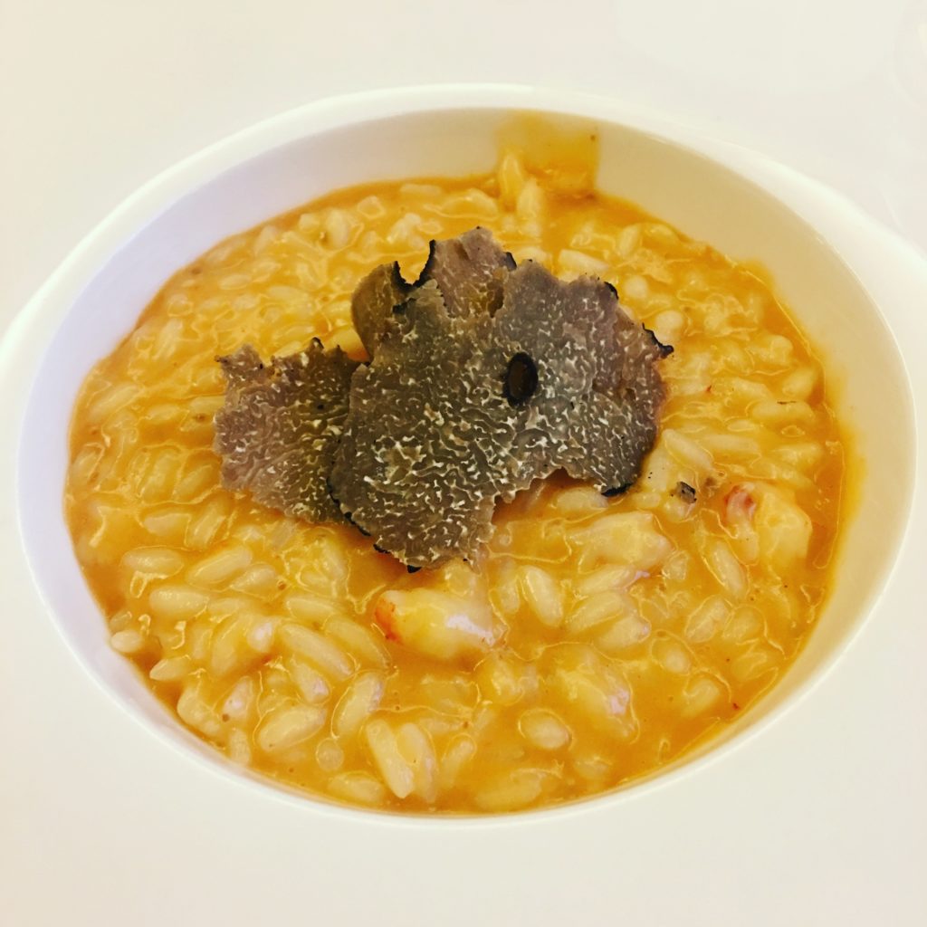 Risotto Carnaroli con gamberi e tartufo ibleo